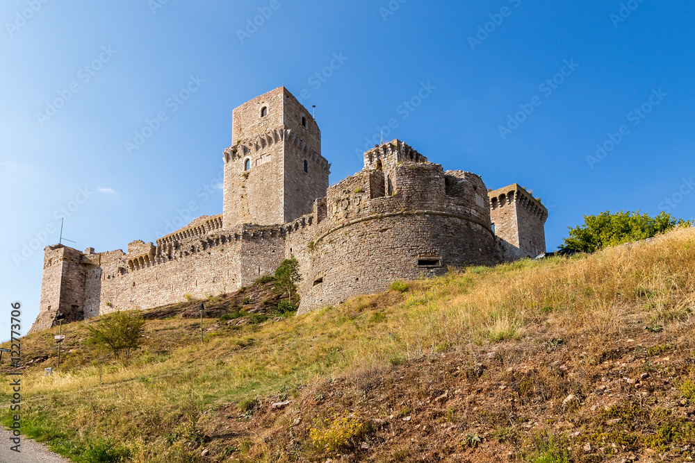 Assisi, Italy. Medieval fortification of Rocca Maggiore
