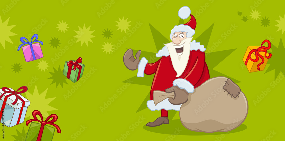 xmas greeting card with santa xmas greeting card with santa