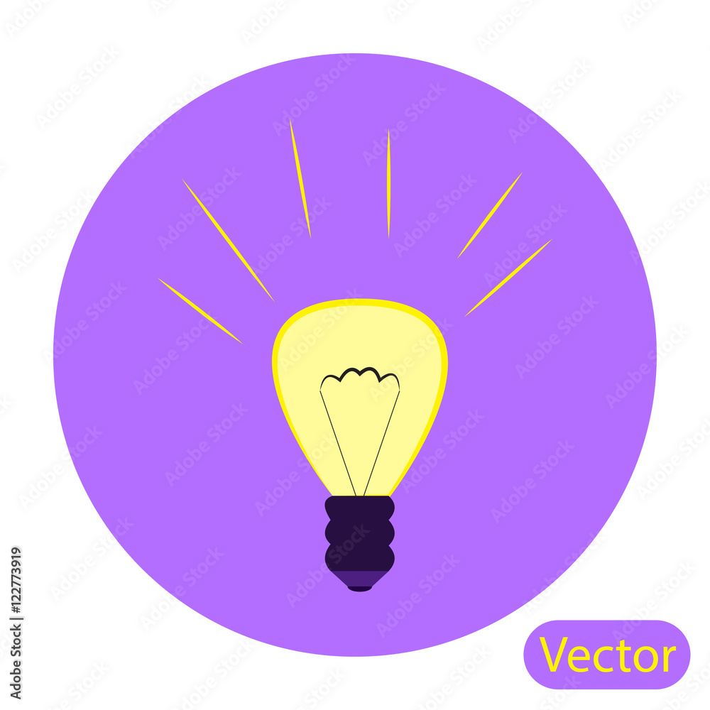 Fototapeta premium иконка светящейся лампочки