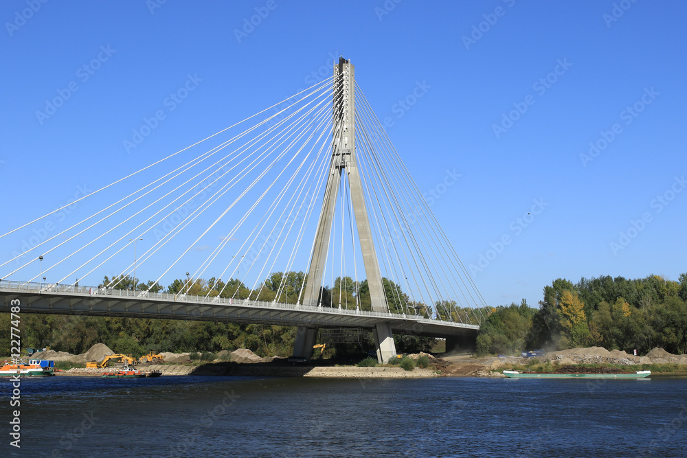 Naklejka premium Most Świętokrzyski, Wisła, Warszawa