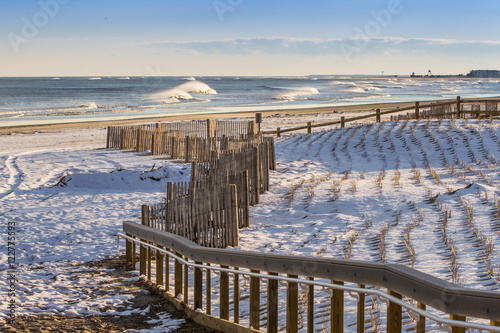 Snowy beach