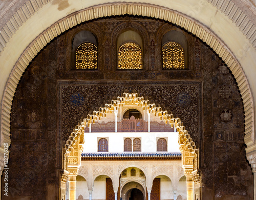 Moresque ornaments from Alhambra Islamic Royal Palace, Granada, Spain
