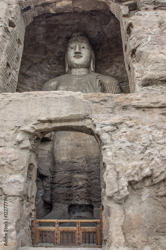 Giant Buddha, Yungang caves, Datong, China photo