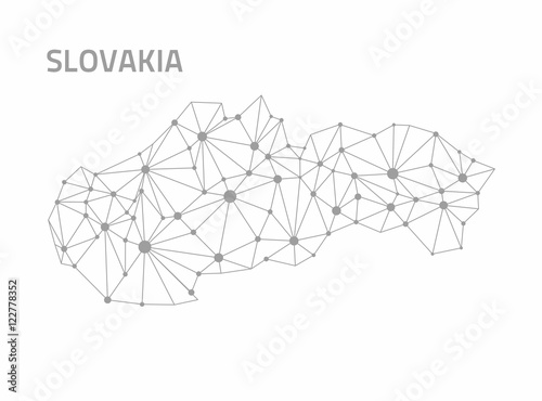Slovakia dot grey outline triangle map