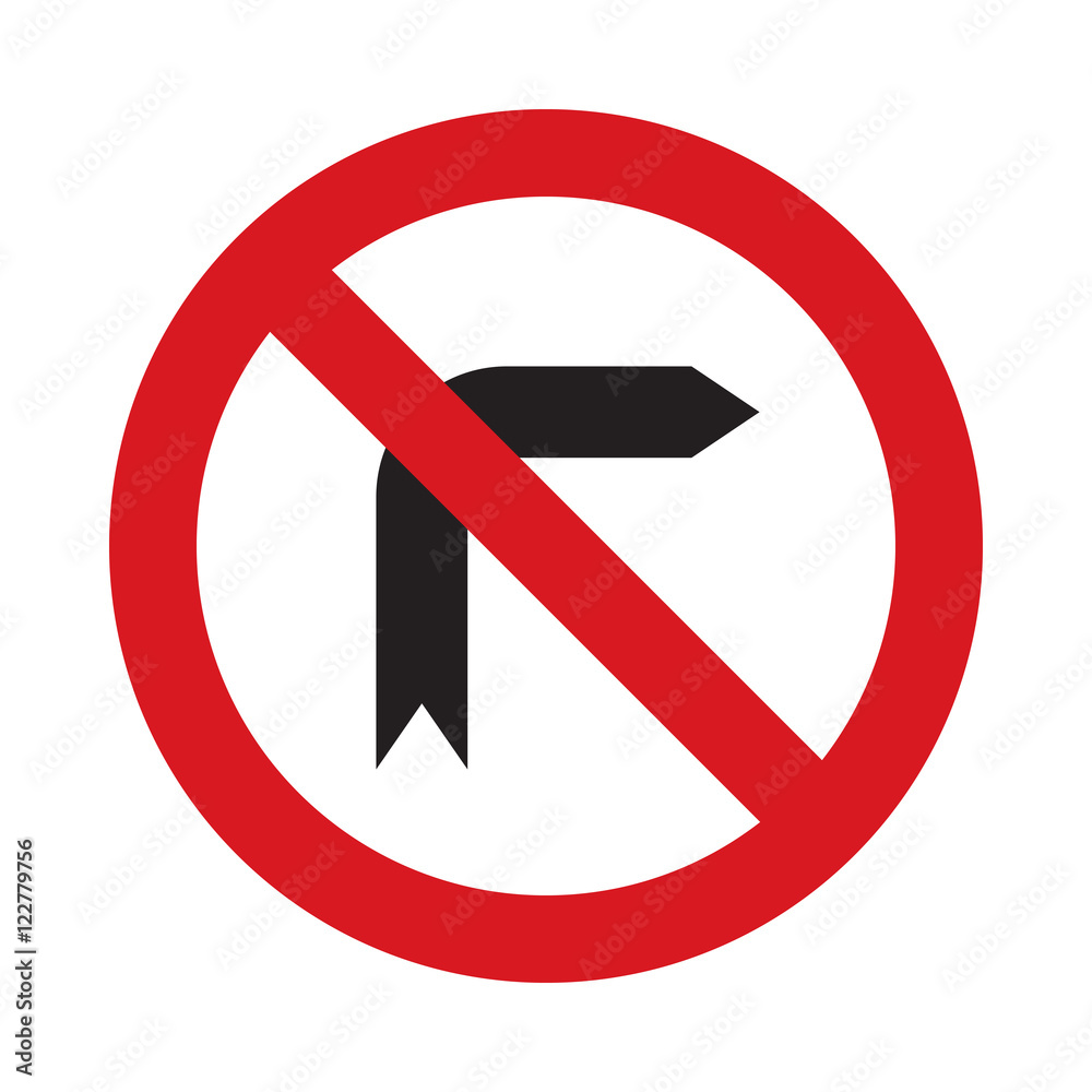 Traffic sign no right turn. Vector illustration. Traffic sign no right turn. Vector illustration.