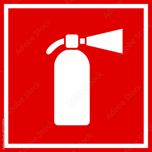Fire extinguisher red sign