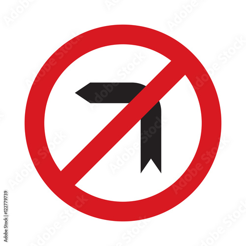 Free Download Traffic sign no left turn. Vector illustration. - GFXLoad