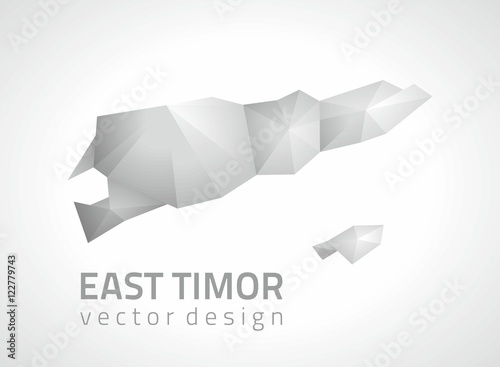 East Timor mosaic grey and silver polygonal modern vector map