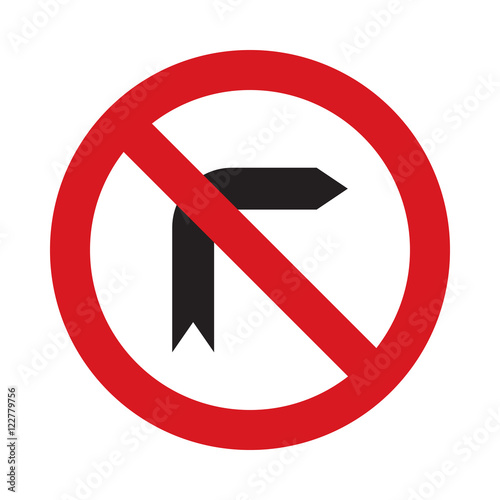 Free Download Traffic sign no right turn. Vector illustration. - GFXLoad