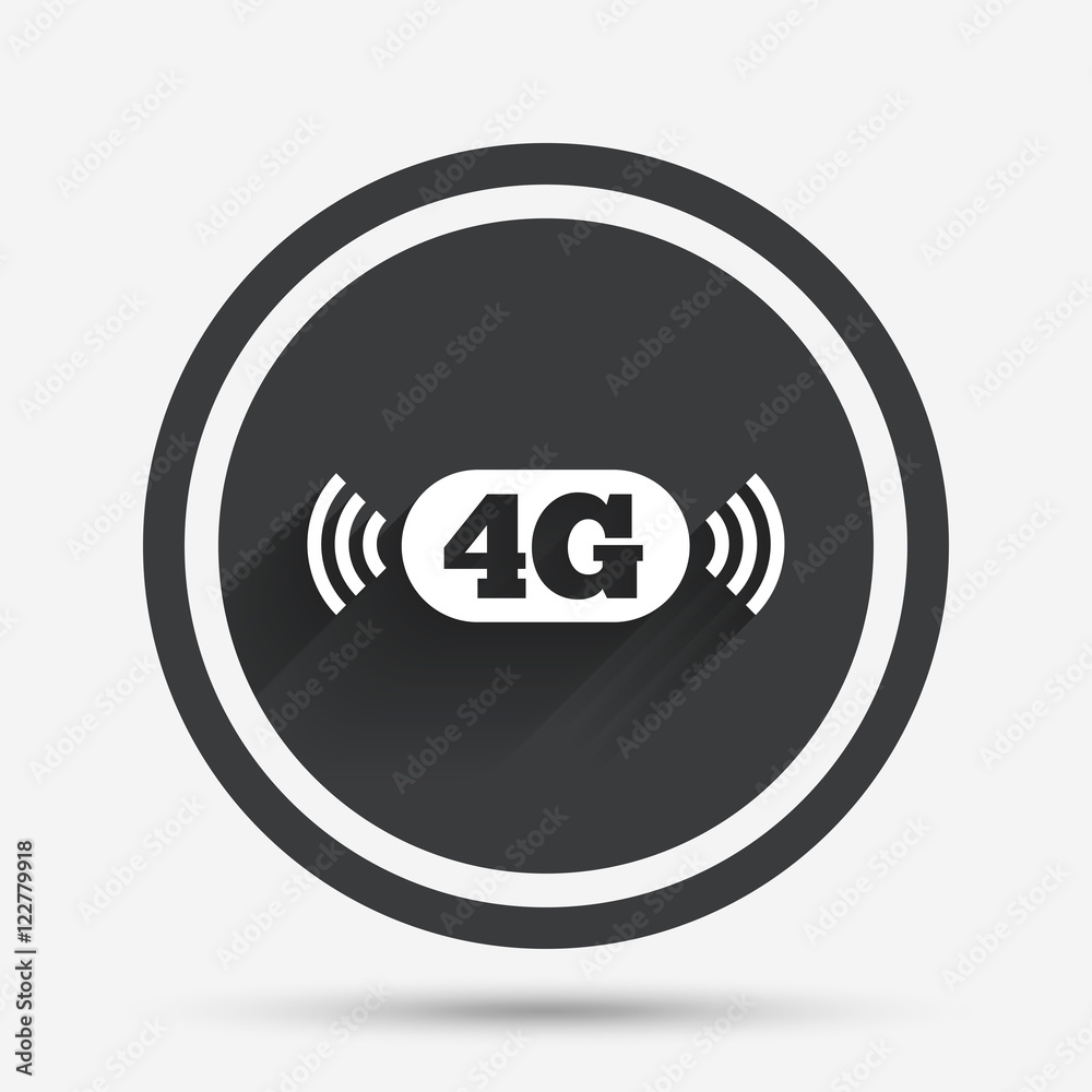 4G sign. Mobile telecommunications technology. 4G sign. Mobile telecommunications technology.
