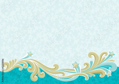 Christmas background. Vector of retro ornate elements on abstract background with many stars