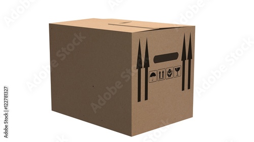 cardboard box moving box - isolated on white