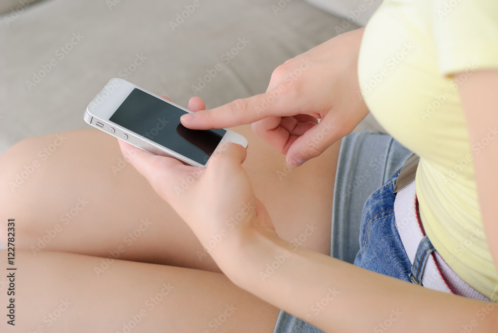 Woman Using a Smart Phone Woman Using a Smart Phone