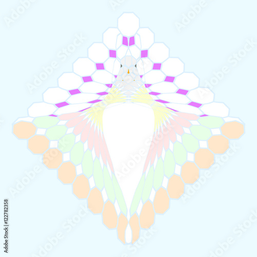 Fantastic imitation of stained glass holy spirit dove, pastel colors