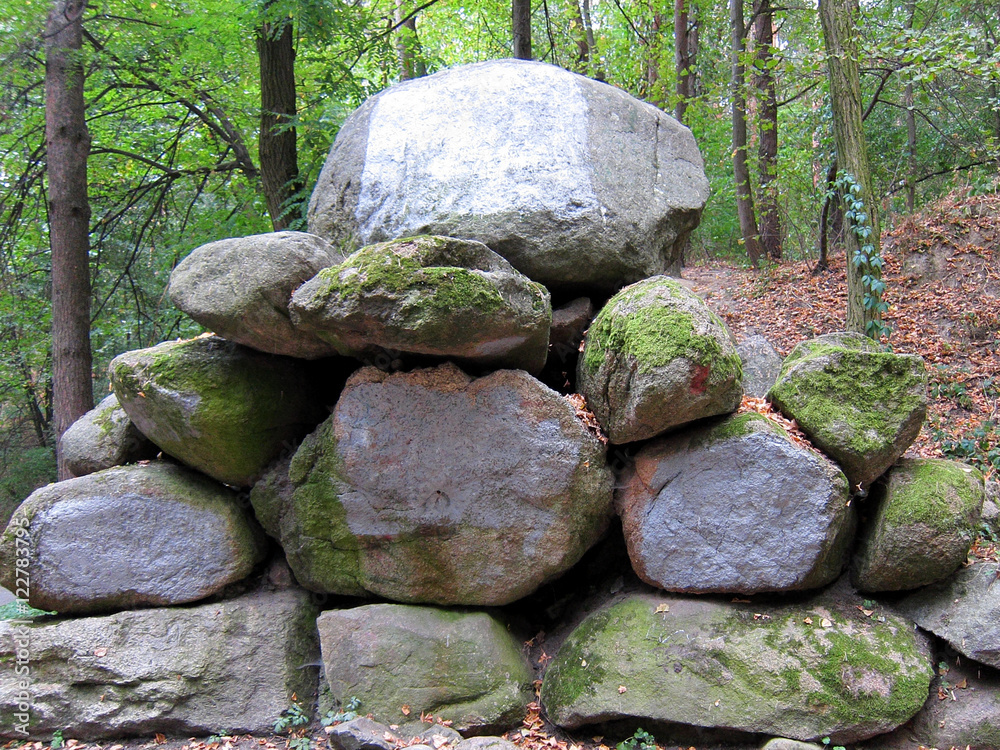 Boulders on the forest, covered with moss Boulders on the forest, covered with moss