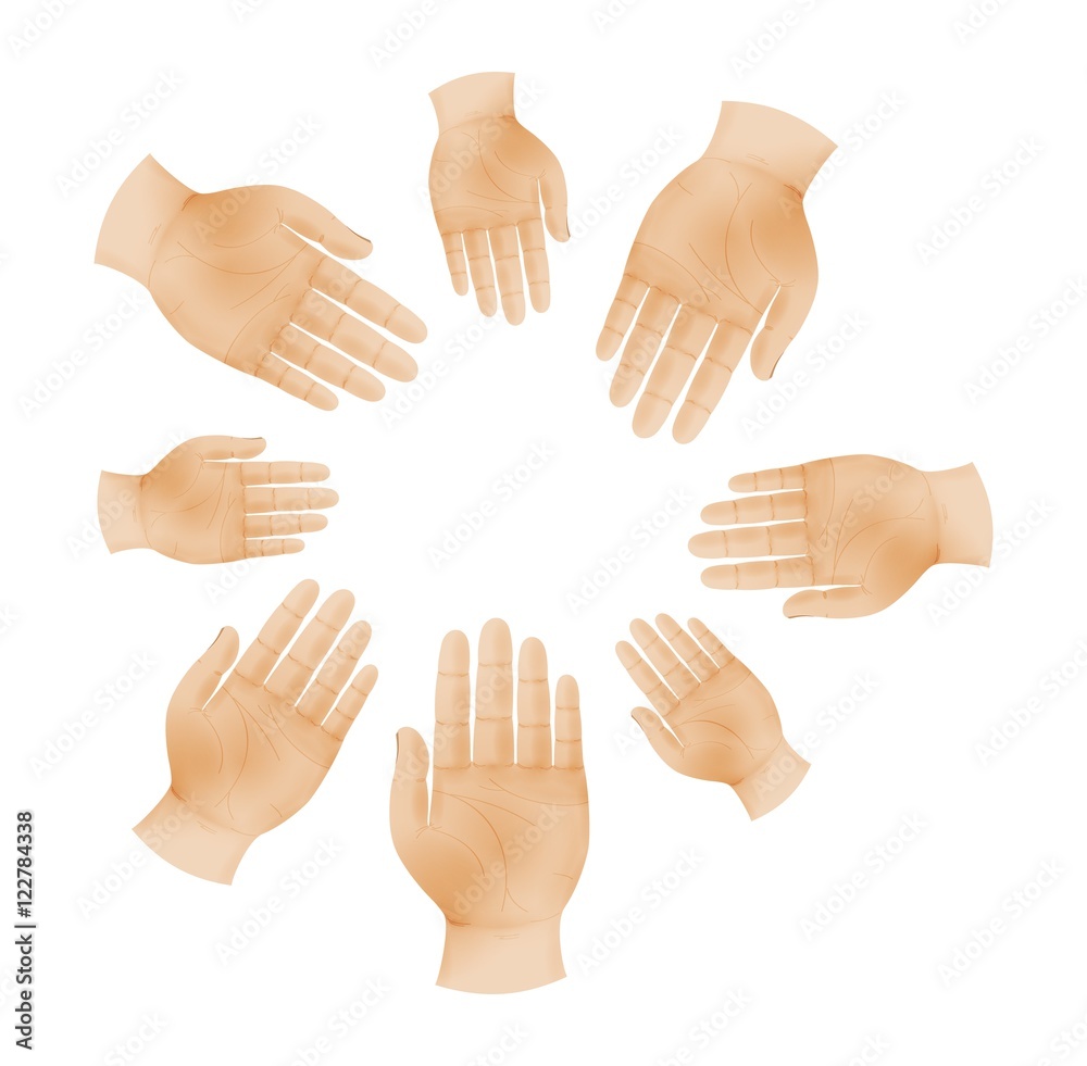 hands in circle as a symbol of teamwork hands in circle as a symbol of teamwork