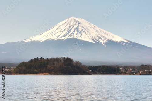  kawaguchiko lake with fuji mountain background 