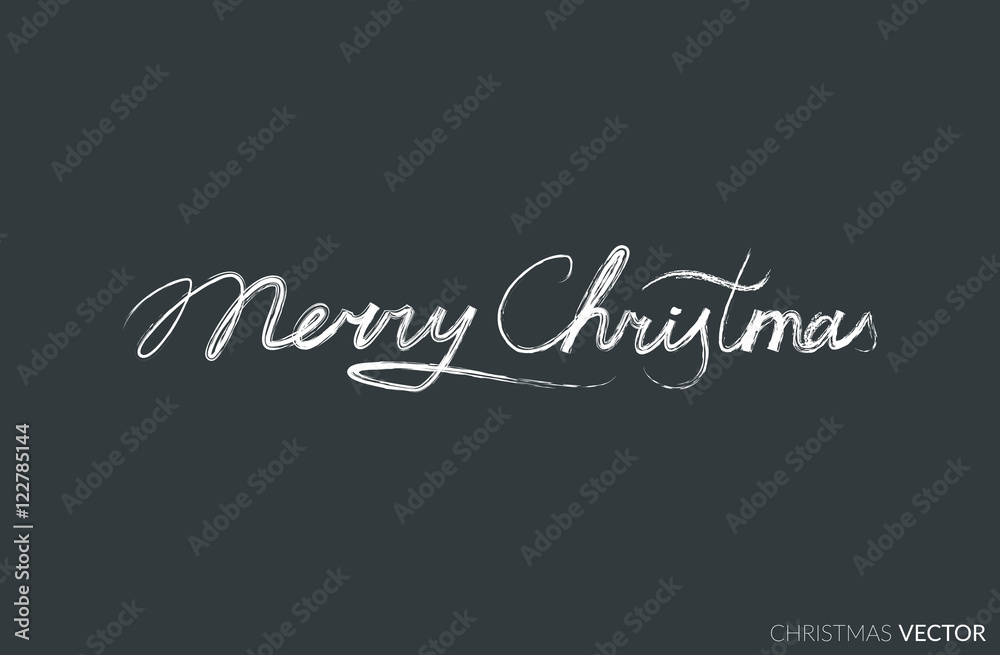 Merry Christmas lettering typography. Text design in handwriting