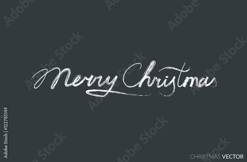 Merry Christmas lettering typography. Text design in handwriting