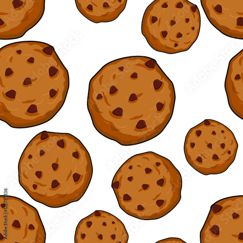 Cookies seamless pattern. pastry background. Food ornament. Swee