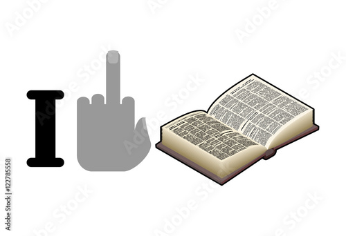 I hate to read. Fuck and  book. Logo for thugs and antisocial