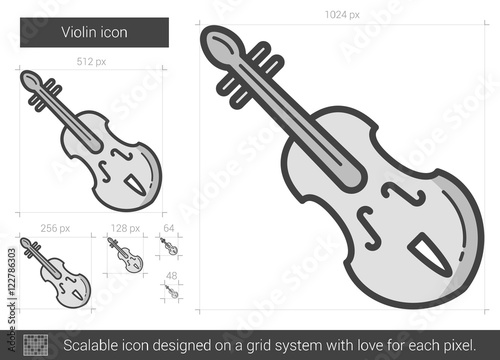 Violin line icon.