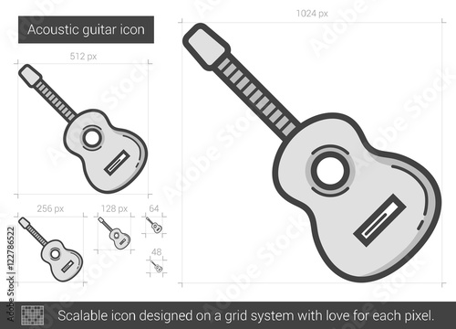 Acoustic guitar line icon.