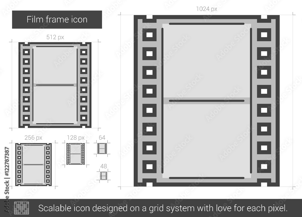 Obraz premium Film frame line icon.