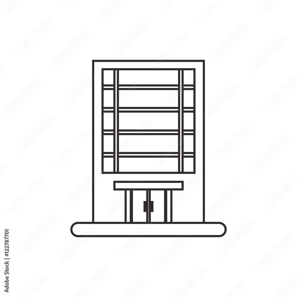 Building with windows icon. Architecture city and urban theme. Isolated and silhouette design. Vector illustration Building with windows icon. Architecture city and urban theme. Isolated and silhouette design. Vector illustration