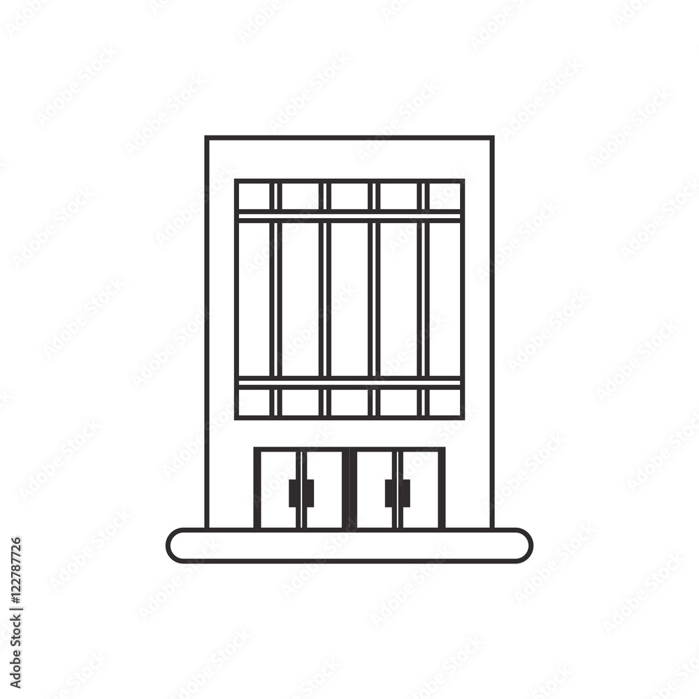 Building with windows icon. Architecture city and urban theme. Isolated and silhouette design. Vector illustration Building with windows icon. Architecture city and urban theme. Isolated and silhouette design. Vector illustration