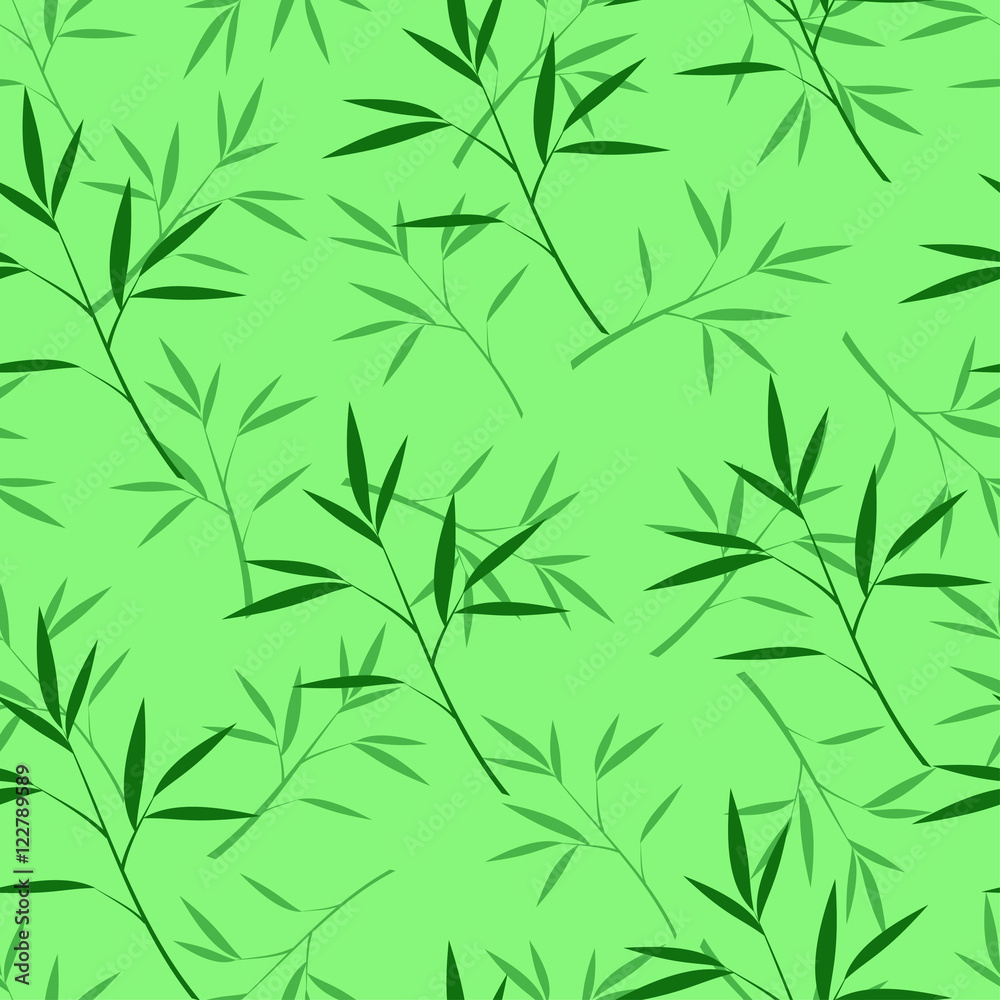 Fototapeta premium Vector seamless bamboo leaves pattern