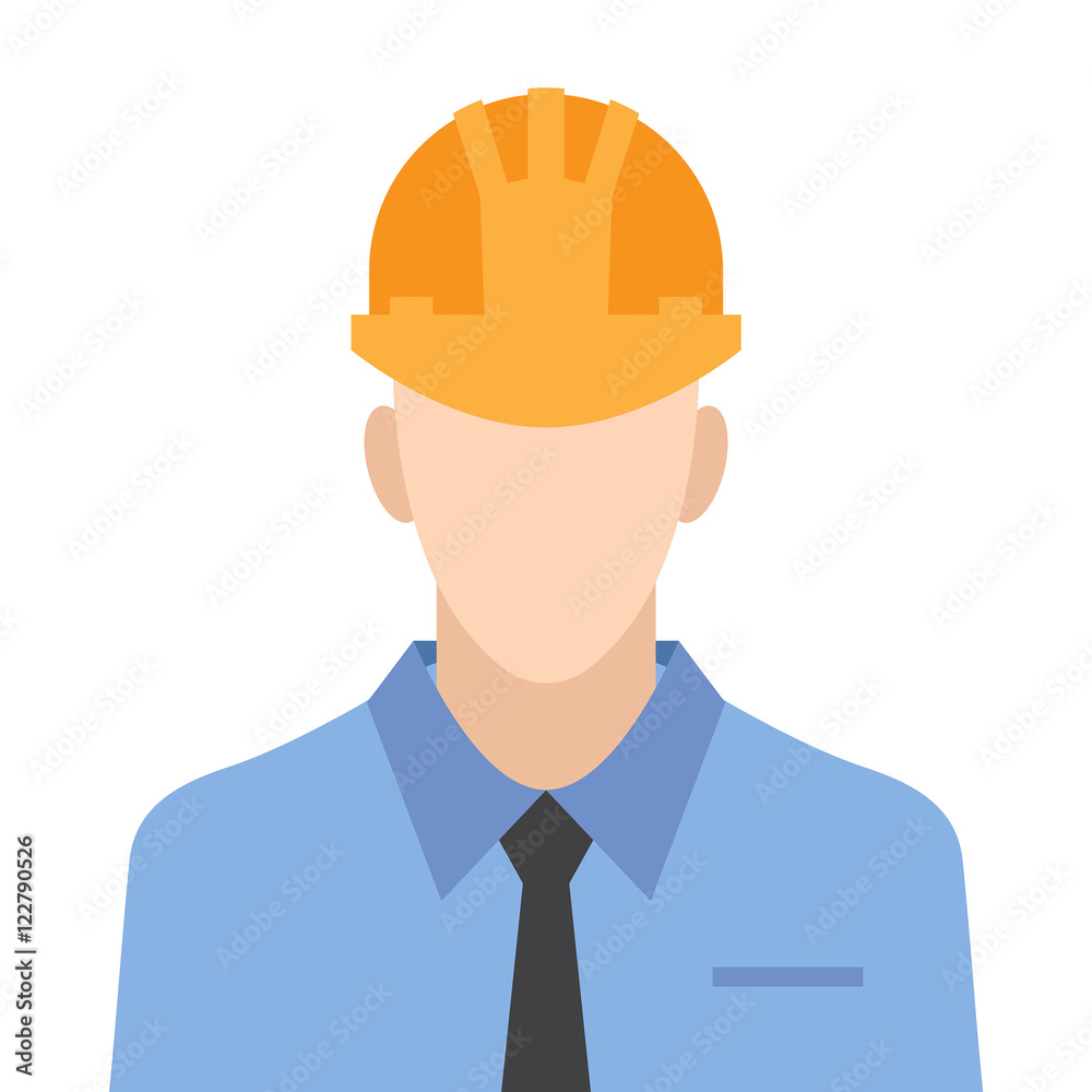 Engineer flat icon on isolated white transparent background. Engineer flat icon on isolated white transparent background.