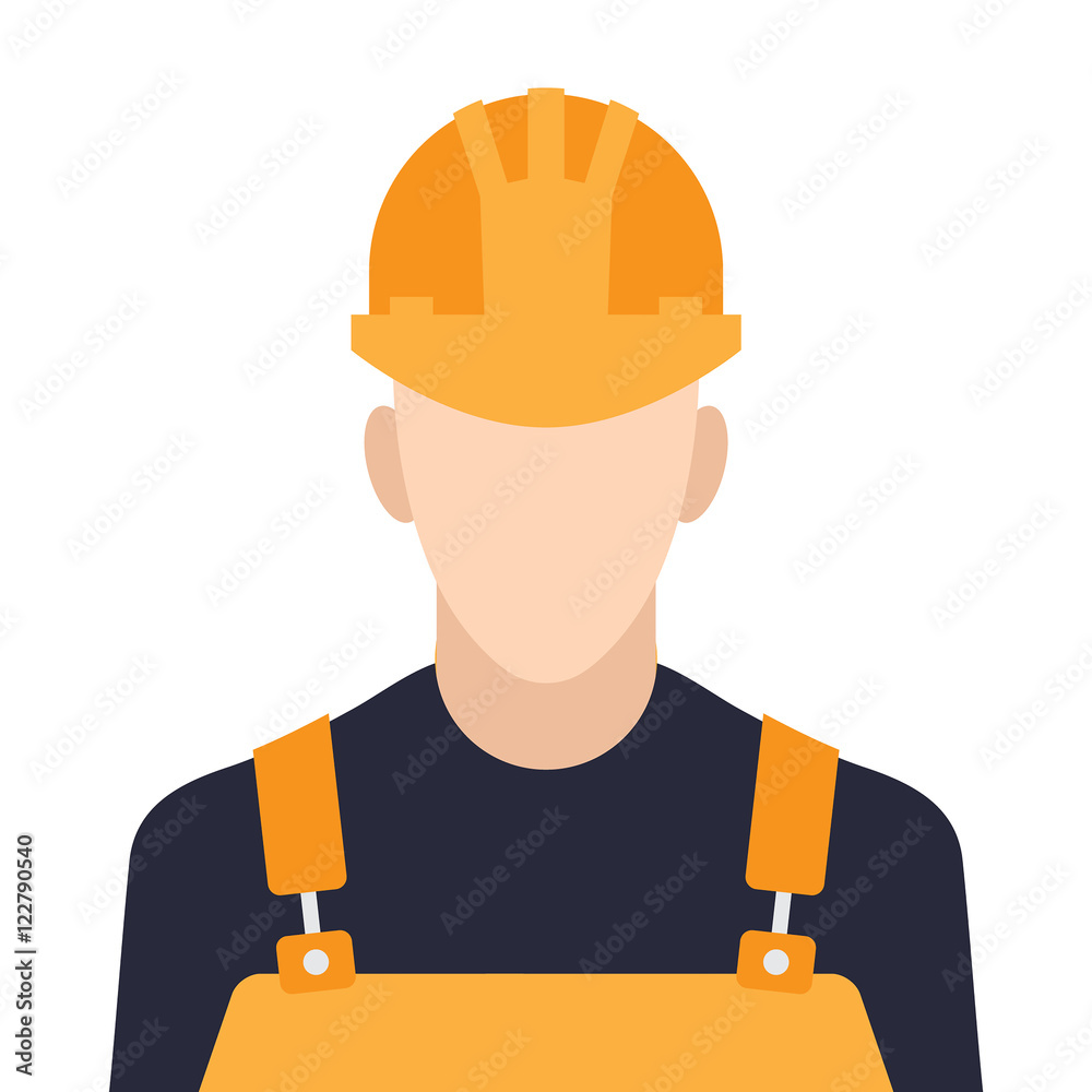 Worker flat icon on isolated white transparent background. Worker flat icon on isolated white transparent background.