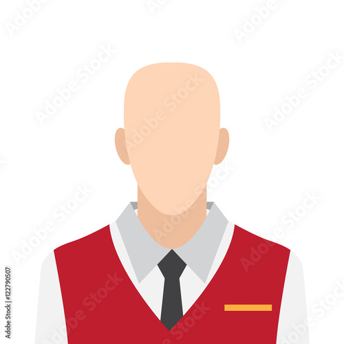 Bellboy flat icon on isolated white transparent background.	