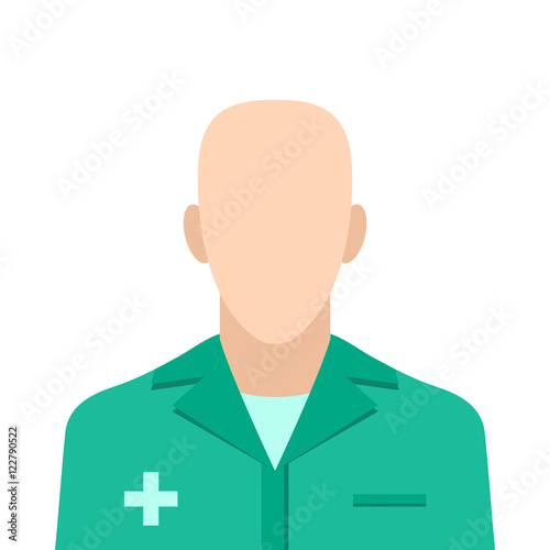 Doctor flat icon on isolated white transparent background.	