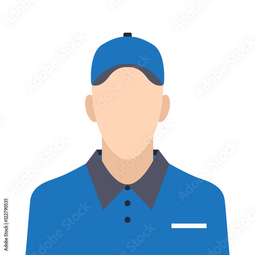 Postman flat icon on isolated white transparent background.	