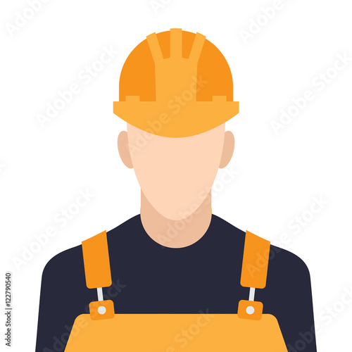 Worker flat icon on isolated white transparent background.	