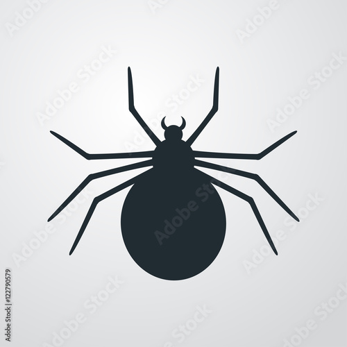 Icono plano araña sobre fondo degradado