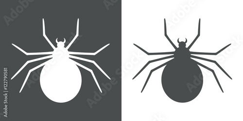 Icono plano araña gris