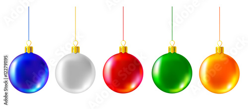 Set of colored Christmas balls