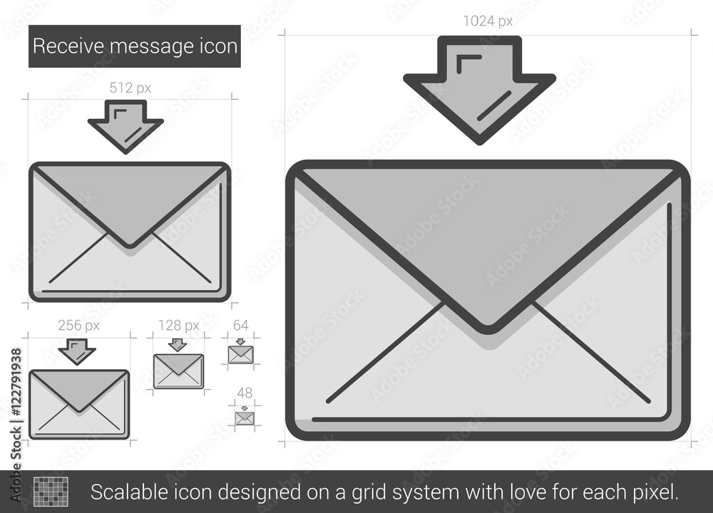 Receive message line icon. Receive message line icon.