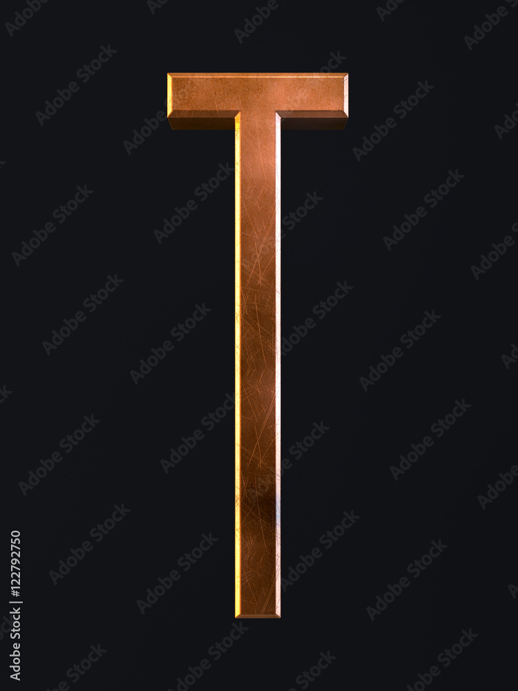 Golden scratch alphabet letter symbol T Golden scratch alphabet letter symbol T