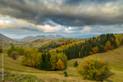 Idyllic autumn scenery in remote mountain area in Transylvania © Calin Tatu