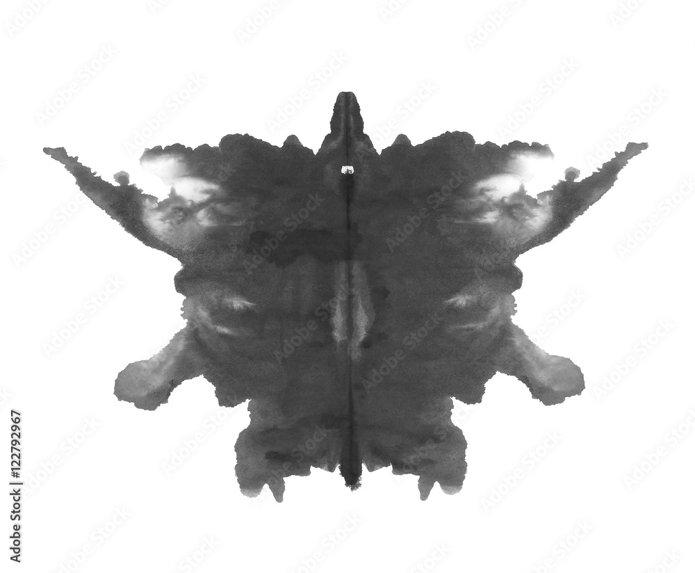 Obraz premium photo Rorschach inkblot test isolated on white background