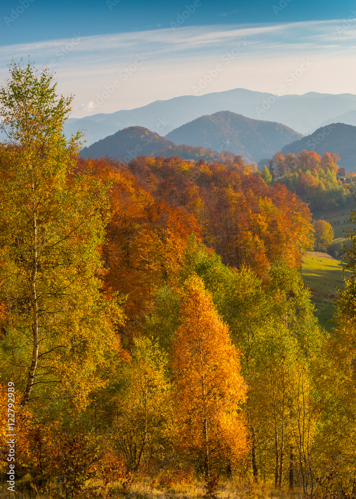 Idyllic autumn scenery in remote mountain area in Transylvania Idyllic autumn scenery in remote mountain area in Transylvania