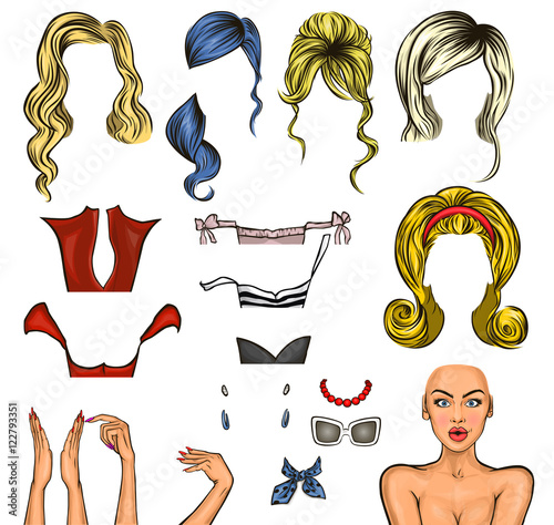 Vector illustration pop art girl