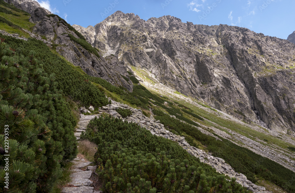 Rocky trail in the High Tatras. Poland