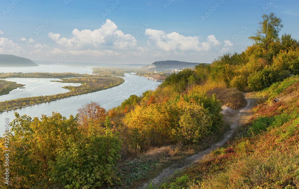View of the valley of the river
