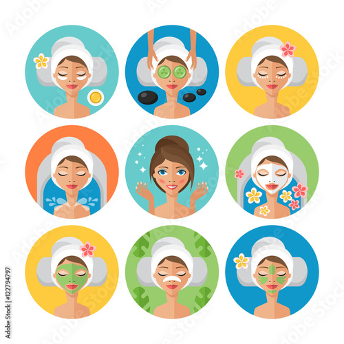 Beauty salon and spa concept. Face mask and beauty treatment pro