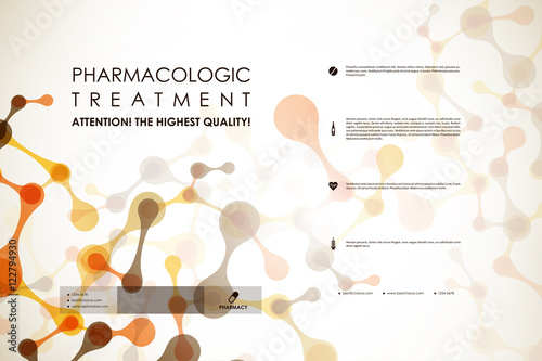 Set of brochure, poster design templates in DNA molecule style photo